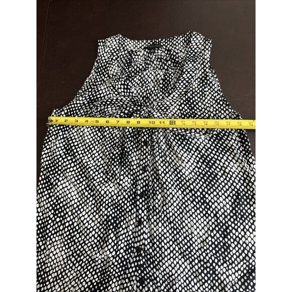 SPENSE Black & White Polka Dot Sleeveless Blouse W/Front Bow Detail XL - Picture 8 of 9